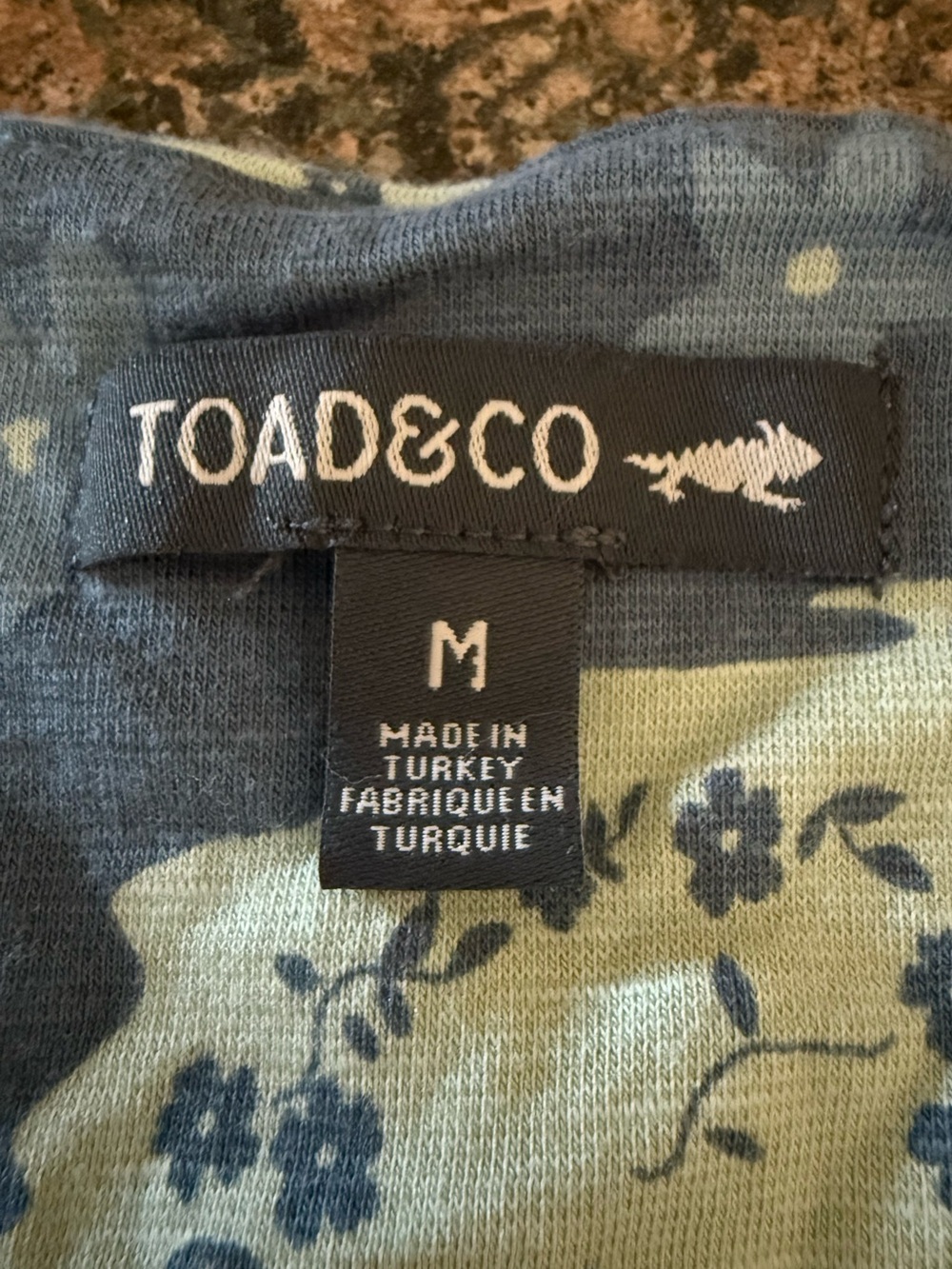 Toad & Co Rosemarie SL V-Neck Floral Print Dress Outdoor Athleisure Blue Medium - Picture 4 of 6